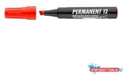  Marker ICO 12 permanent (1-4mm) vágott végű piros (BAR_224320020)