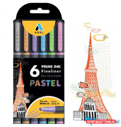  Tűfilc 6/klt ADEL Prime Ink Fineliner Pasztell színek 0, 4mm 2201000101 (BAR_220400500)