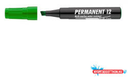  Marker ICO 12 permanent (1-4mm) vágott végű zöld (BAR_224320040)