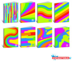  Spirálfüzet BLASETTI One Color Fantafluo A/4 80g 60l perforált lyukasztott vonalas 8129 (BAR_152050123)