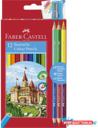  Színes ceruza 12/klt FABER-CASTELL Bicolor +3db kétvégű színessel 110312 (BAR_179120003)