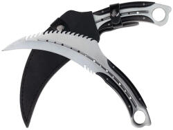 Depox Cutit karambit DEPOX®, Comando Specialist, otel inoxidabil, 33 cm, argintiu, teaca inclusa (2877)