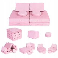 Ecotoys Moduláris nagy összecsukható kanapé gyerekeknek Diy 8 puha párna rózsaszín Ecoto (kanapa modułowa)