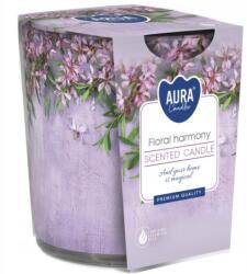 AURA Bispol Floral Harmony gyertya üvegben, 100g, égési idő 22 óra (sn72s-53)