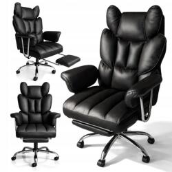 Ecarla Relax Pro forgó irodai szék lábtartóval ökobőr fekete KO50CZ (KO50CZ)
