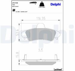 DELPHI set placute frana, frana disc DELPHI LP1725 (LP1725)