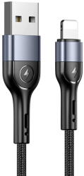 USAMS Cablu de Date USB la Lighting 2A, 1m - USAMS U55 (US-SJ448) - Black (KF232124)