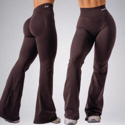 NEBBIA - Trapéz szárú fitness leggings FLOW SEAMLESS 498 (dark brown) (M) - NEBBIA