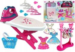 LEAN Toys Rózsaszín Vasaló Vasalódeszka Akasztó szett Lean Toys (4847)