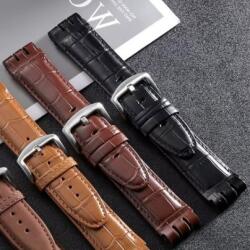 Swatch Curea Piele de Vițel pentru Swatch IRONY - 23 mm - Model Bambus - Negru, Maro, Maro Deschis - Cataramă Oțel (5713)