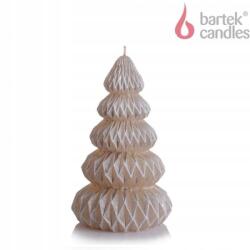 Bartek Candles Bartek fa alakú gyertya, 130g, magasság 10, 5cm, csillámos krémszínű (BT06840-3)