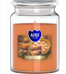 AURA Bispol Tökös pite gyertya üvegben fedővel, 500g, égési idő 100 óra (snd99-347)