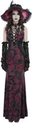 Devil Fashion rochie lungă de damă DEVIL FASHION - Gothic Reverie - negru/bordo - SKT25302
