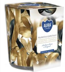 AURA Bispol Titokzatos Pacsuli gyertya üvegben, 100g, égési idő 22 óra (sn72s-55)