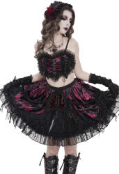 Devil Fashion fustă mini damă DEVIL FASHION - Heartless Rouge Velvet - vișiniu - SKT25102