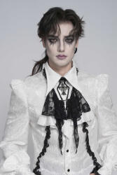 Devil Fashion cravată plastron DEVIL FASHION - Retro Gothic - albă - AS27202