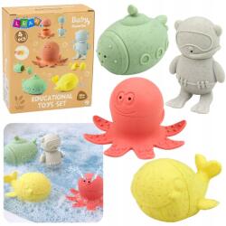 LEAN Toys Pasztell Szenzoros Fürdőjátékok Gumifigurák 4 db L (30571)