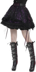 Devil Fashion fustă de damă cu volane DEVIL FASHION - Nights Shimmer - negru/violet - SKT25902