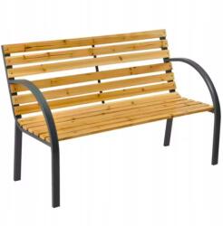 Lean Kerti pad Fából készült fém park pad Lean háttámlával (26569 ŁAWKA OGRODOWA DREWNIANA METALOWA)