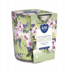 AURA Bispol Spring Greenery gyertya üvegben, 100g, égési idő 22 óra (sn72s-52)