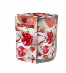BISPOL Red & Spicy gyertya üvegben, 100g, égési idő 22 óra