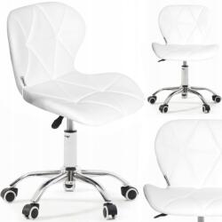 Bauerkraft Fehér irodai forgószék öko bőrből gyermek számára (H-689)