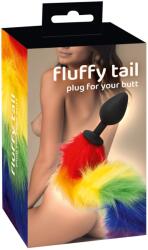 You2Toys Fluffy Tail Rainbow You2Toys Dop Anal din Silicon cu Coadă Curcubeu