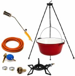 MasterGustav Pachet Ceaun Fonta Emailata 15 L + Pirostrie 6.5 kW + Trepied 110 cm + Parlitor 900 60 mm + Kit GPL (C92687) Ceaun