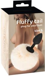 You2Toys Fluffy Tail Alb S You2Toys Dop Anal din Silicon cu Coadă Pufoasă