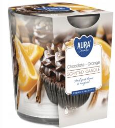 AURA Bispol Csokoládé Narancsos gyertya üvegben, 100g, égési idő 22 óra (sn72s-54)