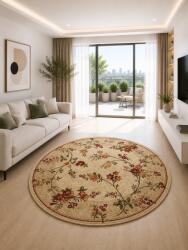 LOTOS Covor Rotund Lotos 551-100, Marime 150 x 150 cm, Bej, Crem, Inaltime Fir 8 mm, Antialergic, Polipropilena, Living, Dormitor, Sufragerie, Birou Covor