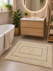 SOFTA Covoras de Baie Antiderapant Softa, 45 75 cm, Bumbac, Model cu Chenar, Ivory Covor