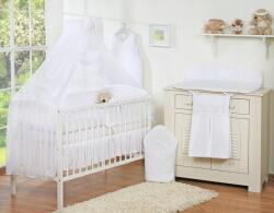 Bobono Ágyneműhuzat 5 részes szúnyoghálóval Lógó szívek fehér (6cz/little prince/princess/5008-07-302)