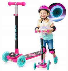 meteor Gyerek háromkerekű roller Led kerekek összecsukható egyensúlyozó 50 kg-ig Meteor (17748)