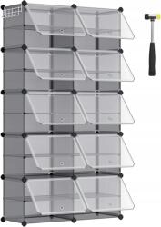 SONGMICS Cipősszekrény tároló doboz moduláris 10 pár 83 x 156 x 32 cm szürke (LPC035GN01)