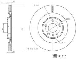 FEBI Set 2 Discuri Frana Spate Dreapta/Stanga Audi A6 Allroad C8 A6 C8 A6 C9 A7 A8 D5 E-tron Q7 Q8 Q8 E-tron Vw Touareg (FE171510)