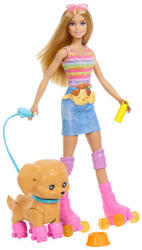 Mattel Barbie Kutyasétáltó Görkoris Szett - Szőke Baba (JMJ44) (JMJ44)