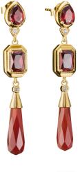 Thomas Sabo H2332-414-10 Earrings Red stones Elyndra Gold-plated 50, 0 mm Ladies, női