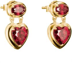 Thomas Sabo H2340-414-10 Stud earrings Heart garnet red Elyndra Gold-plated 18, 0 mm Ladies, női
