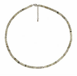  Colier Labradorit Disc Fatetat 4x3 mm cu Argint 925 sau Inox 316L 1 Buc