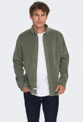 ONLY & SONS Overshirt Mânecă Lungă Din Catifea Raiată În Linie Regular Fit Khaki 22029764 (22029764)