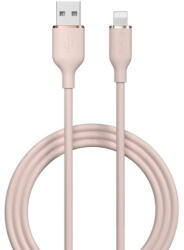  USB töltő- és adatkábel, Lightning, 120 cm, 2400 mA, Devia Jelly, EC630, rózsaszín