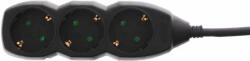  Prelungitor 3 prize WELL 3m, 3x1.5mmp negru (58989)