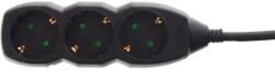  Prelungitor electric 5m, 3 prize, 3×1.5mm, negru (59776)