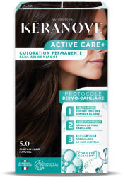 Keranove Vopsea permanenta pentru par, fara amoniac, 100% acoperire fire albe, saten deschis natural Keranove (11885)