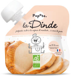 Popote Piure BIO cu 51% carne de curcan, +4/6 luni Popote (11612)