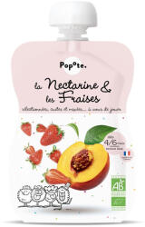 Popote Piure BIO cu 85% nectarine si 15% capsuni, +4/6 luni Popote (11589)