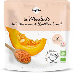 Popote Mancare BIO cu 55% dovleac si linte rosie, +8 luni Popote (11573)