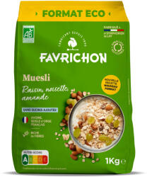 Favrichon Muesli fara zahar BIO cu stafide, alune de padure si migdale(format economic) Favrichon (11893)