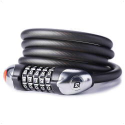 ROCKBROS RKS531 Kerékpárzár 5 Számjegyű Kóddal - 120cm Acélkábel - LED világítással - Fekete (RKS531)